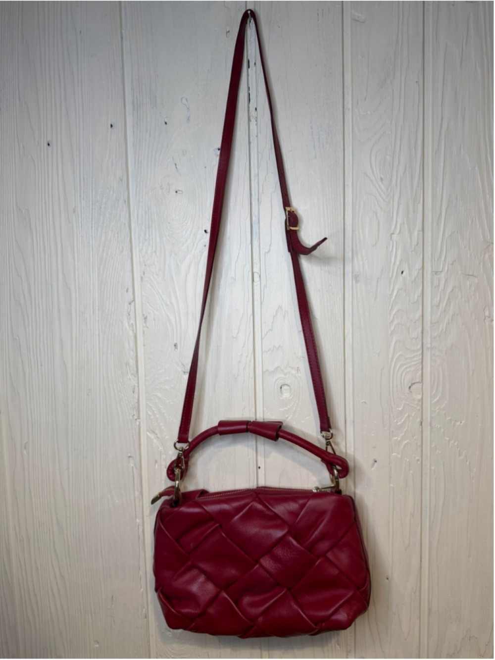 Women's Stella Bianca Woven Shoulder Bag, One Size, Red